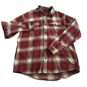 Orvis‎ Heavy Flannel Plaid Button Down Shirt Men’s XL
